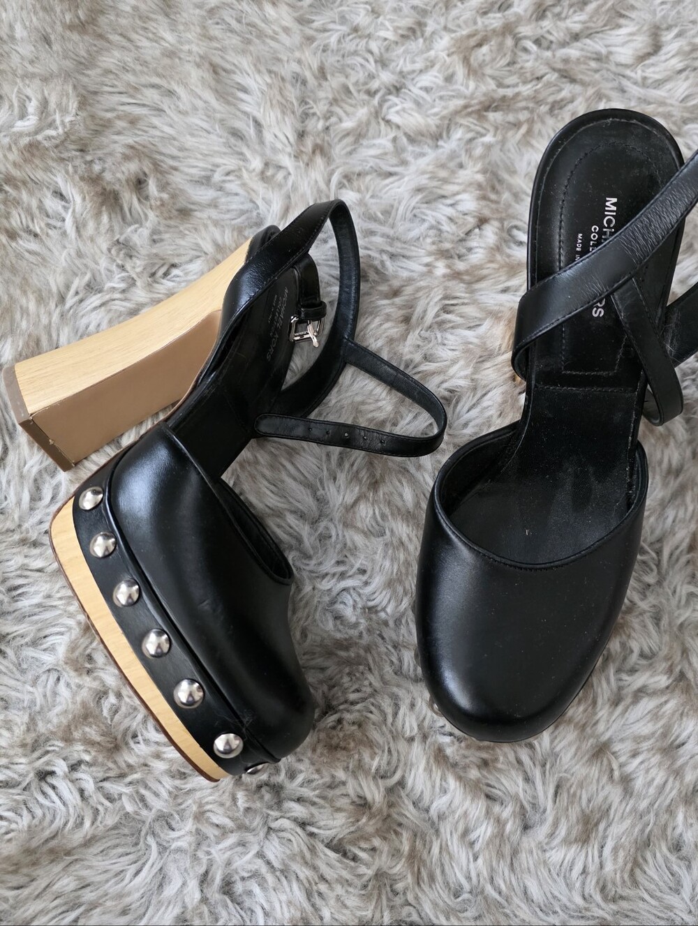 Michael Kors‎ Collection Black Platform Clog Gail Runway Sandals Size 36.5